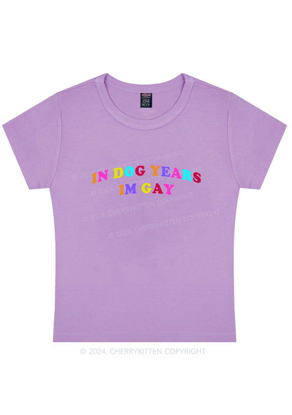 Dog Years Gay Y2K Baby Tee Cherrykitten