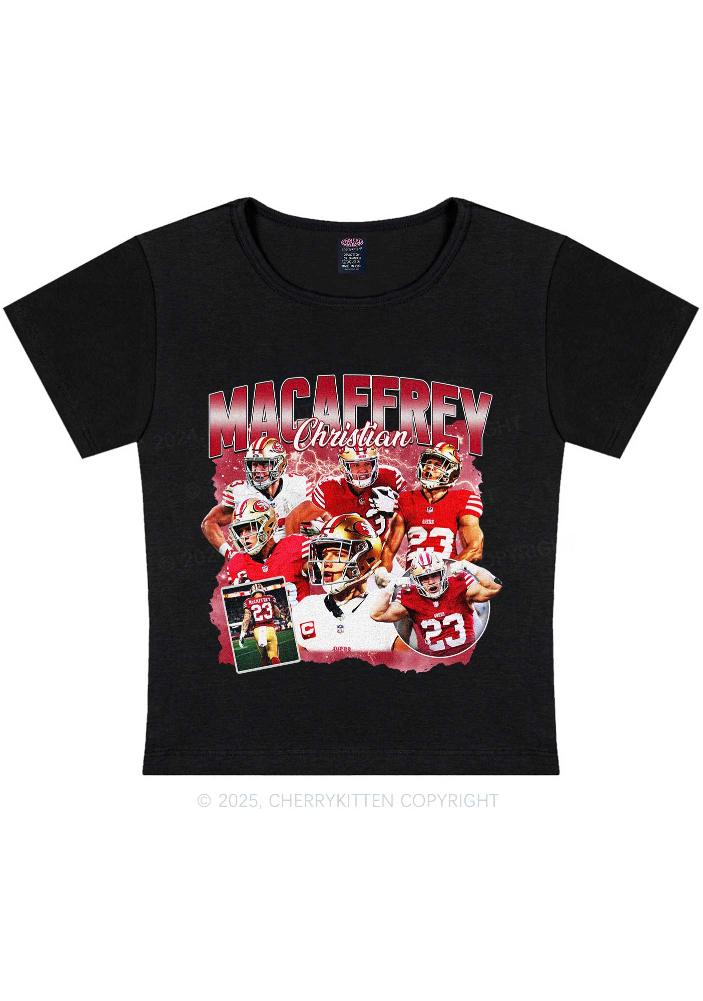 Red Christian Y2K Super Bowl Baby Tee Cherrykitten