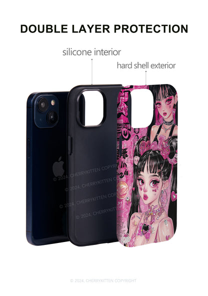 Twin Ponytail Girl Y2K Phone Case Cherrykitten