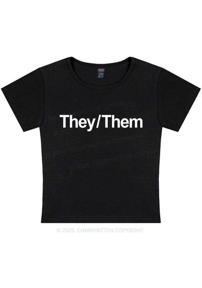 They Or Them Y2K Baby Tee Cherrykitten