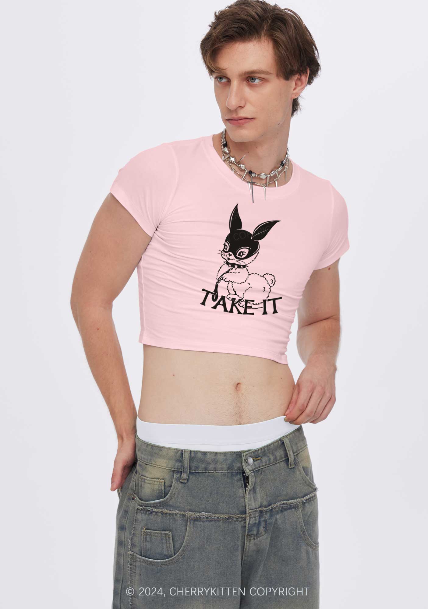 Take It Bunny Y2K Baby Tee Cherrykitten