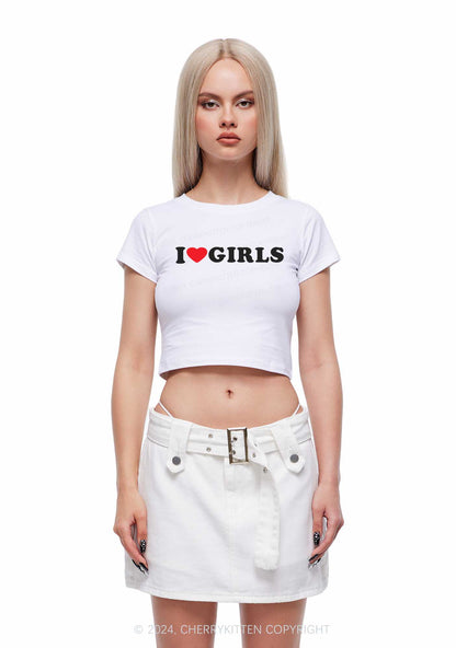 I Love Girls Y2K Baby Tee Cherrykitten