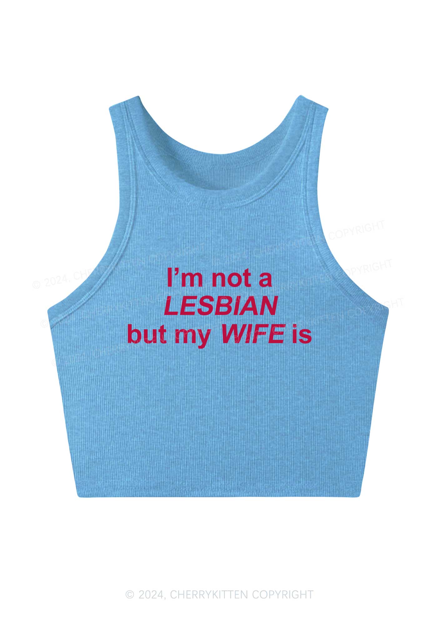 My Wife Is Lesbian Y2K Crop Tank Top Cherrykitten