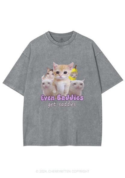 Saddies Five Cats Y2K Washed Tee Cherrykitten