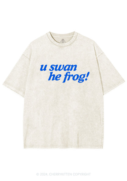 U Swan He Frog Y2K Washed Tee Cherrykitten