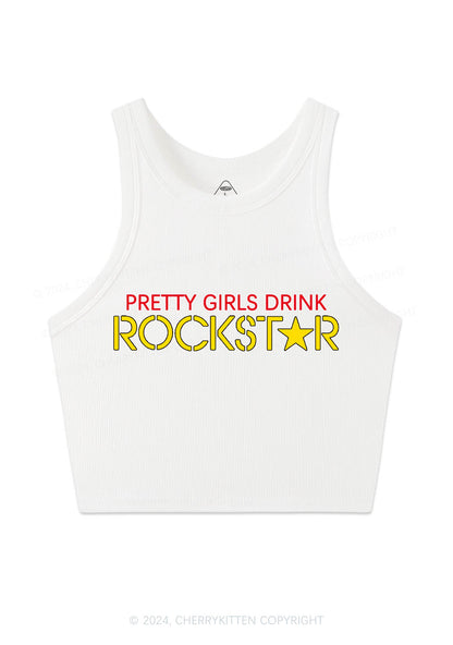 Pretty Girls Drink Rockstar Y2K Crop Tank Top Cherrykitten