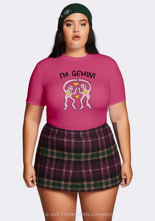 Curvy I'm Gemini Y2K Baby Tee Cherrykitten