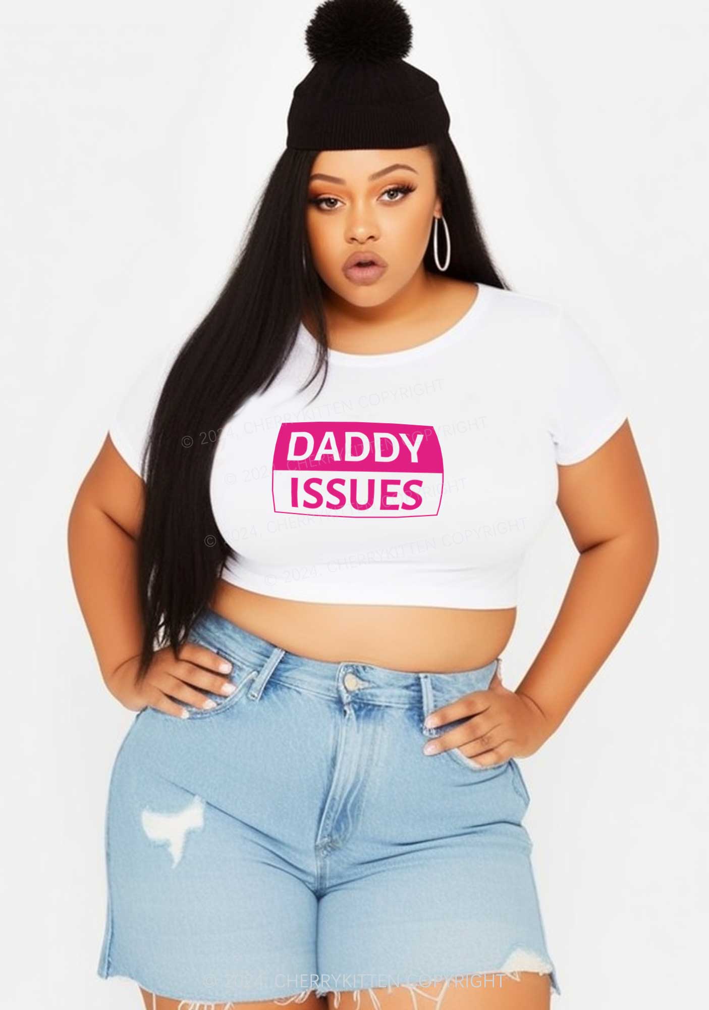 Curvy It's Daddy Issues Y2K Baby Tee Cherrykitten