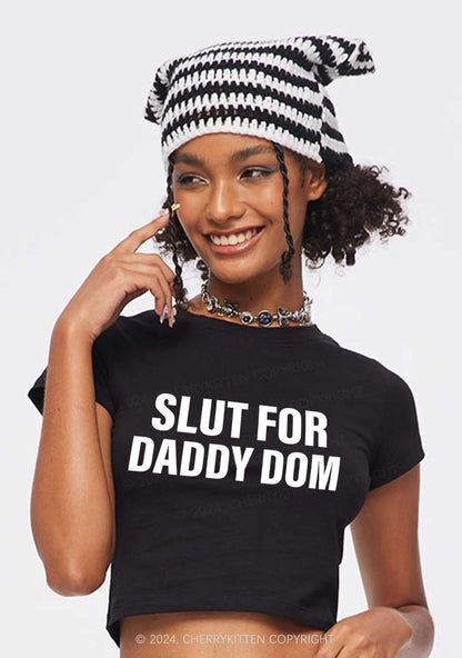 Slxt For Daddy Dom Y2K Baby Tee Cherrykitten