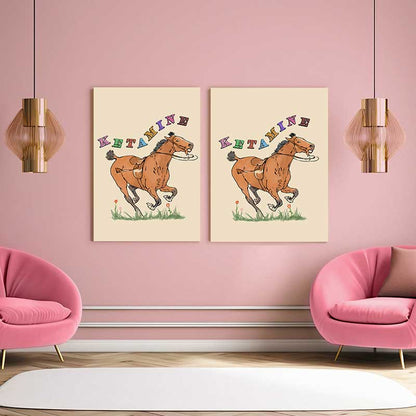 Orange Pony Y2K Canvas Wall Art Cherrykitten