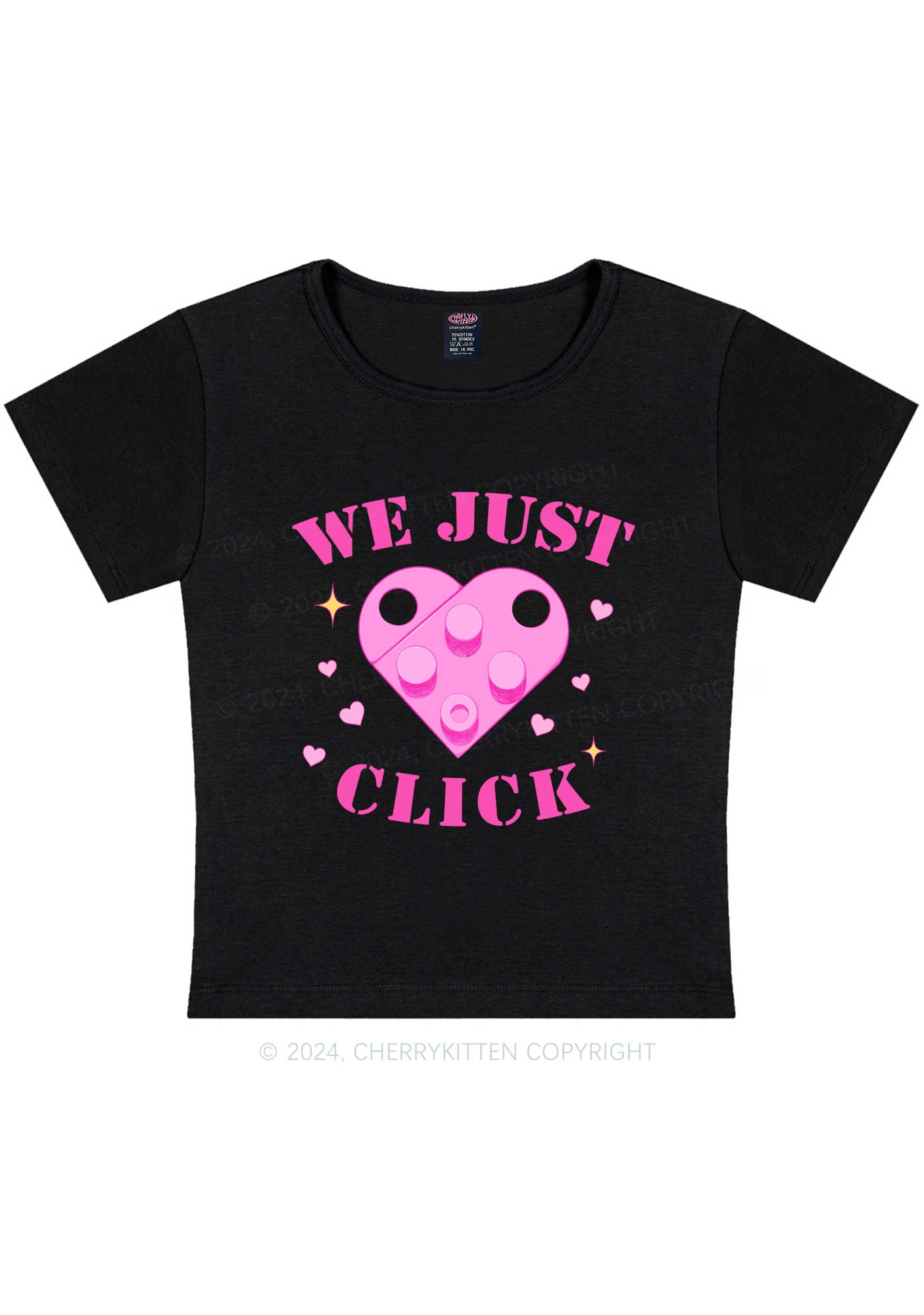 We Just Click Y2K Valentine's Day Baby Tee Cherrykitten