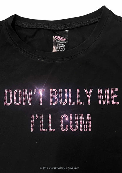 Rhinestone Don't Bully Me Y2K Baby Tee Cherrykitten