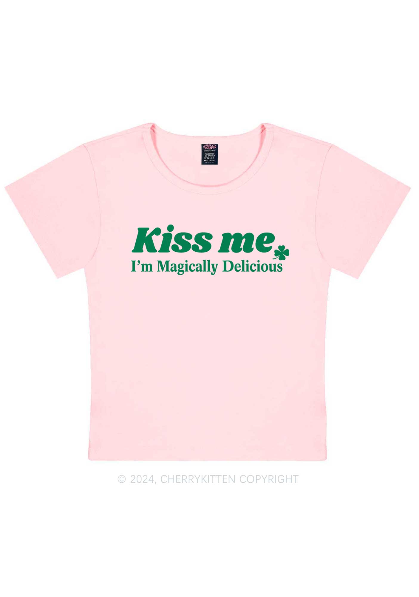 Im Magically Delicious St Patricks Y2K Baby Tee Cherrykitten