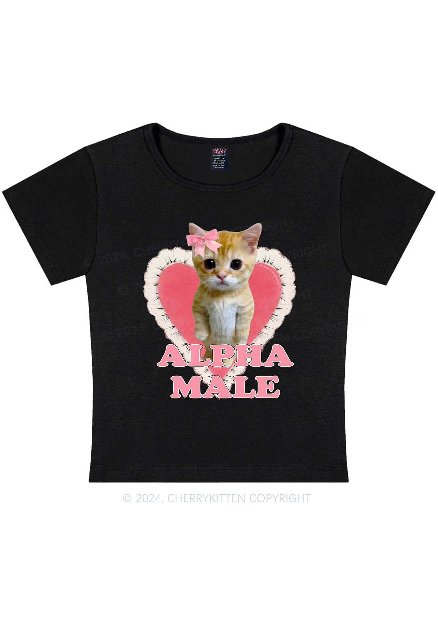 Alpha Male Kitten Y2K Baby Tee Cherrykitten