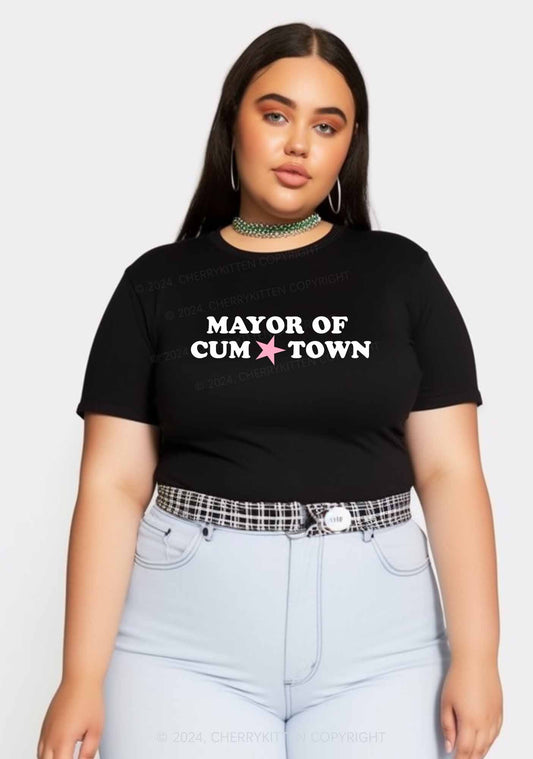 Curvy Mayor Of Come Town Y2K Baby Tee Cherrykitten