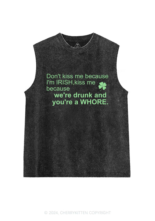 Drunk And Hore St Patricks Y2K Washed Tank Cherrykitten