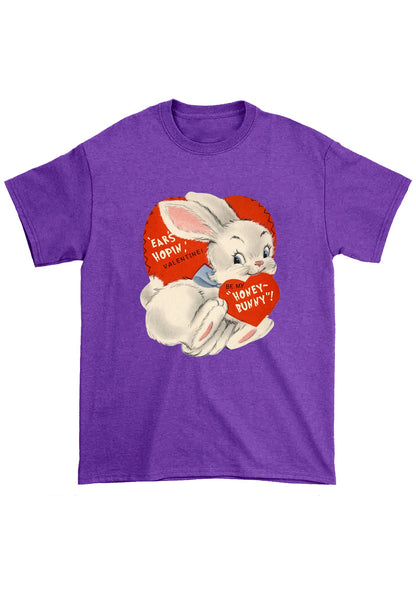 Ears Hopin Valentine Be My Honey Bunny Chunky Shirt