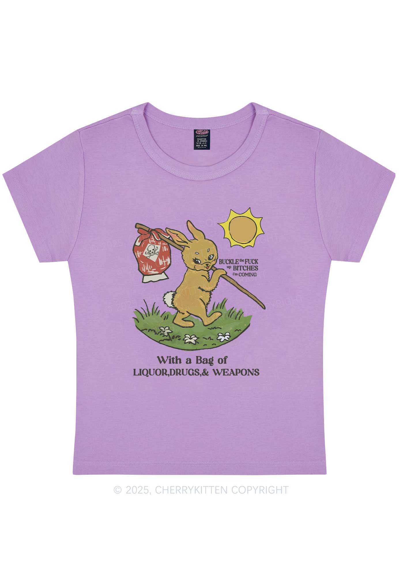 Bunny With A Bag Y2K Baby Tee Cherrykitten