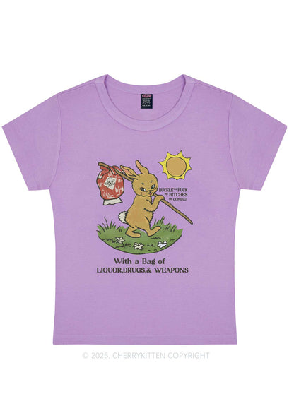 Bunny With A Bag Y2K Baby Tee Cherrykitten