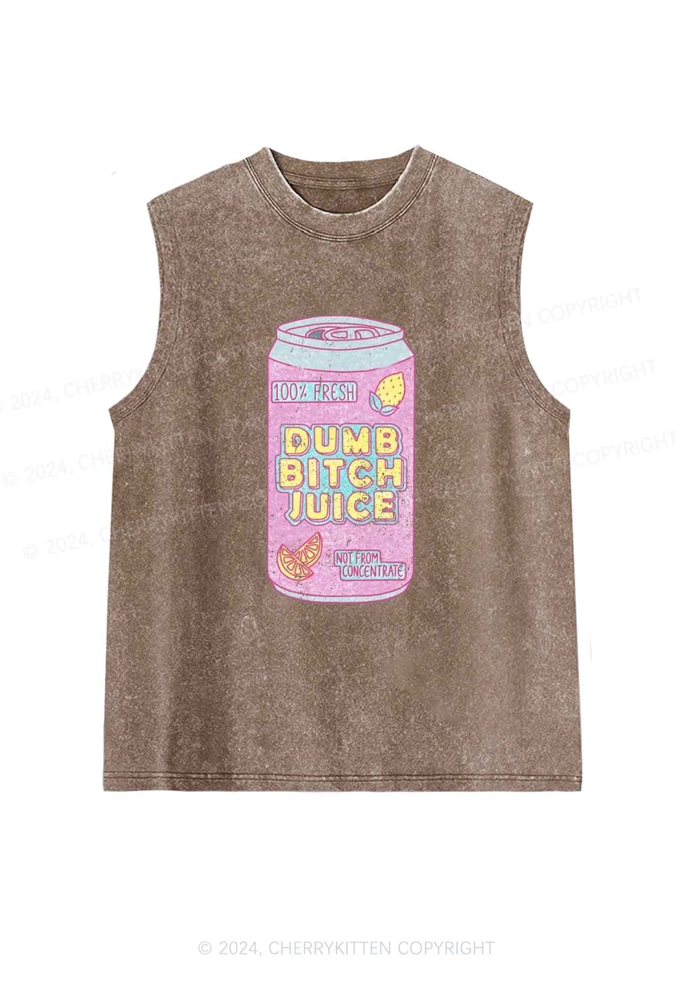 Dumb Bxxch Juice Y2K Washed Tank Cherrykitten