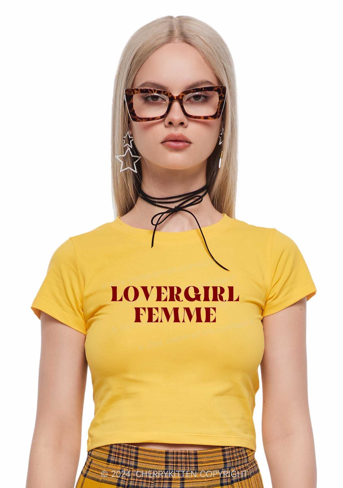 Lovergirl Femme Y2K Baby Tee Cherrykitten