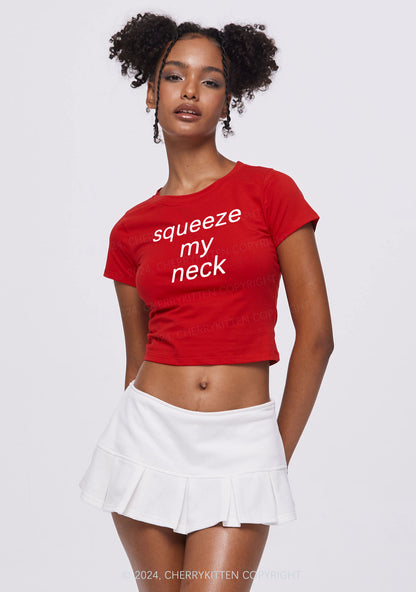 Squeeze My Neck Y2K Baby Tee Cherrykitten