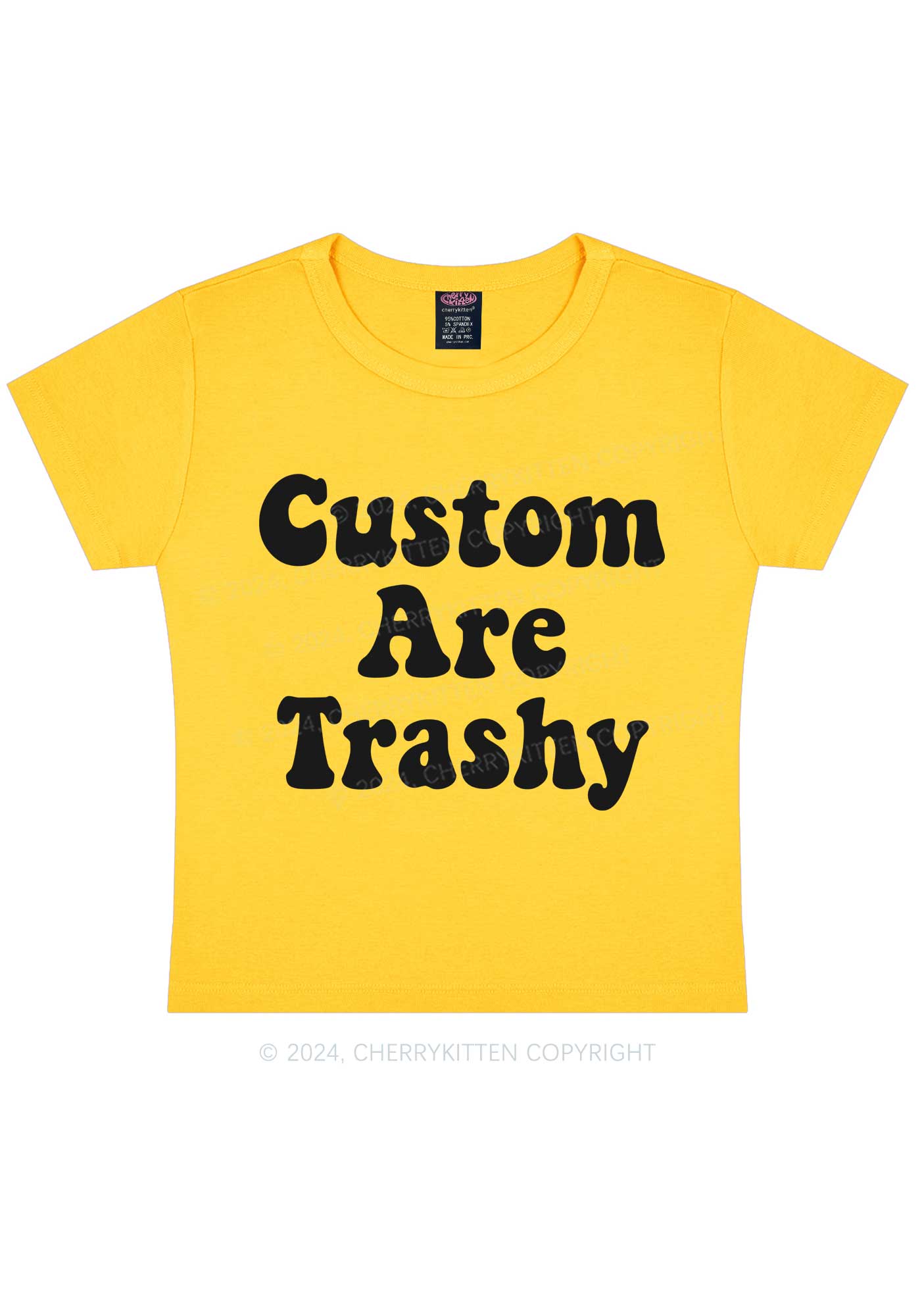 Custom Trashy Y2K Baby Tee Cherrykitten