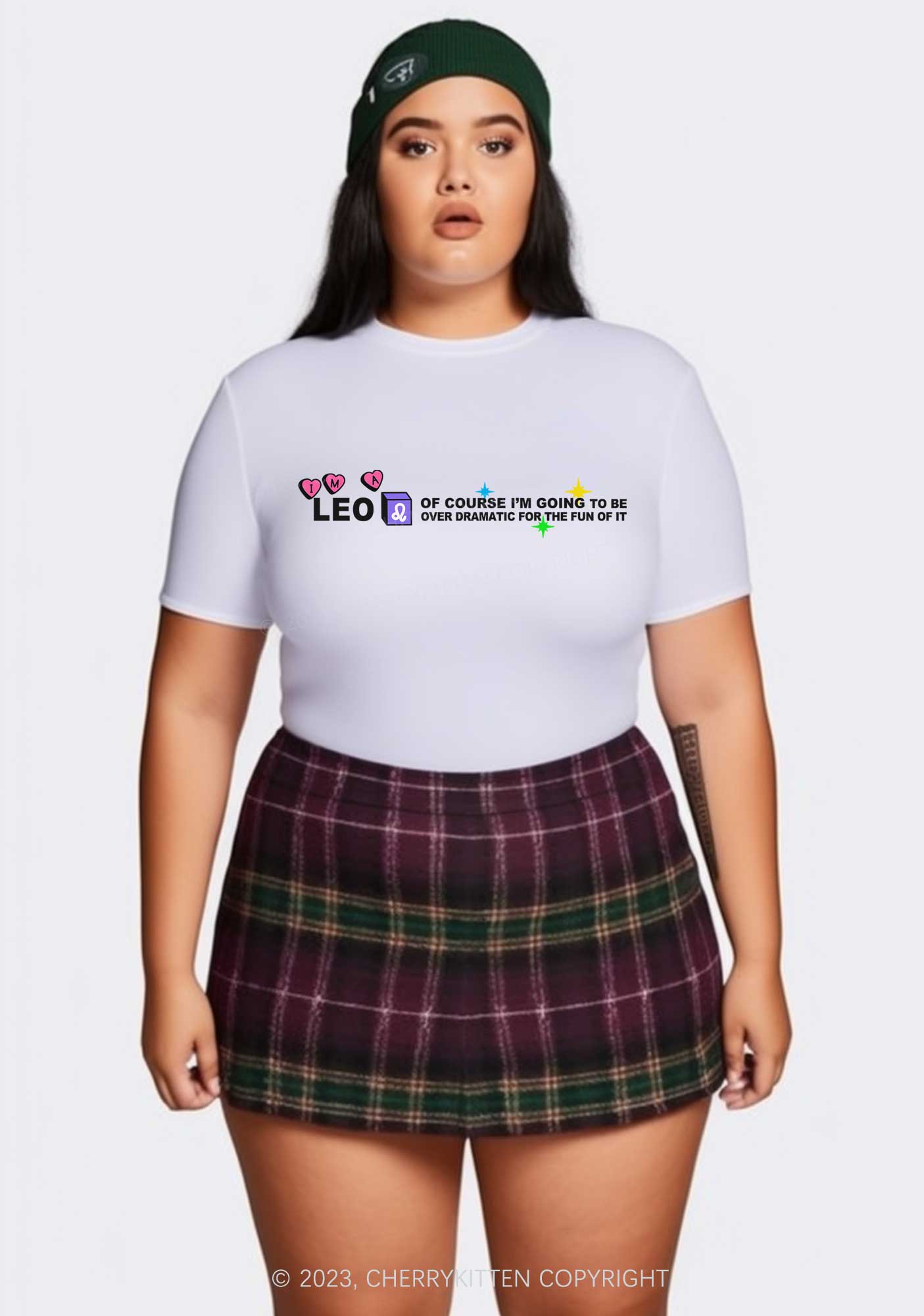 Curvy I'm A Leo Y2K Baby Tee Cherrykitten