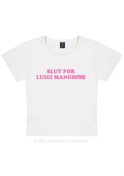 Slxt For Luigi Y2K Baby Tee Cherrykitten