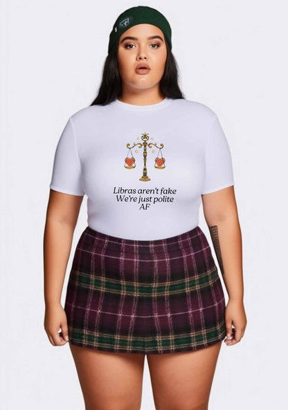 Curvy Libras Aren't Fake Y2K Baby Tee Cherrykitten