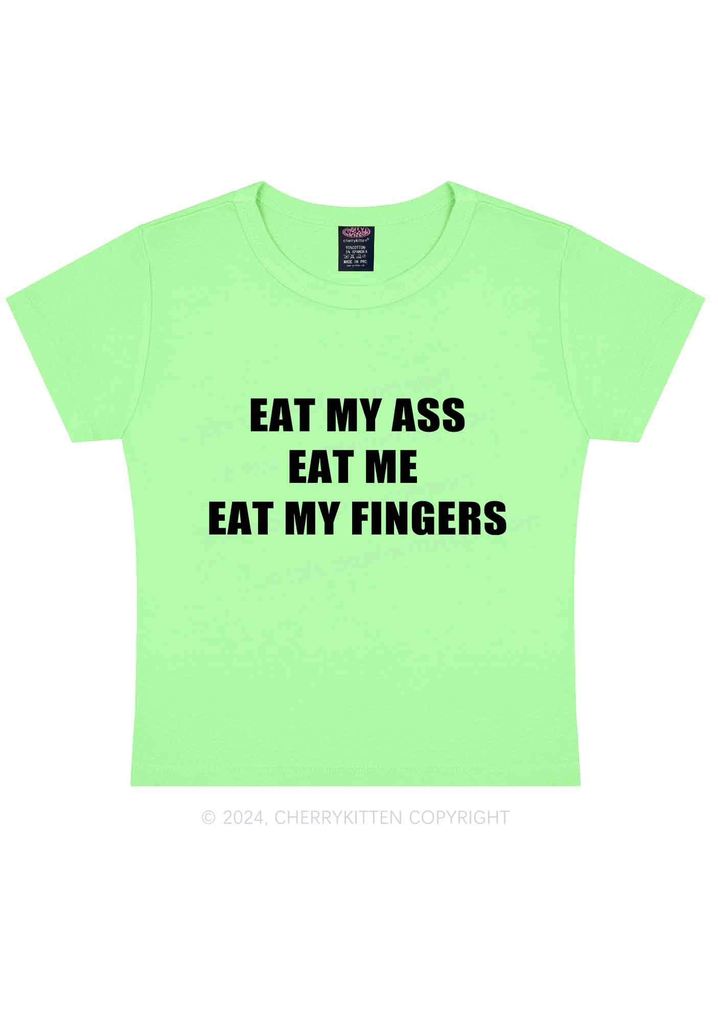 Eat My Fingers Y2K Baby Tee Cherrykitten