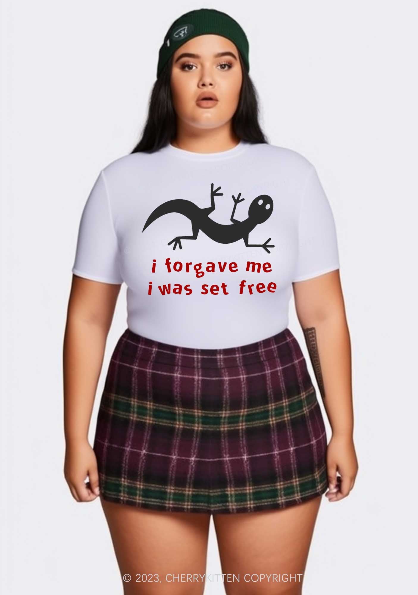 Curvy Forgave Me Y2K Baby Tee Cherrykitten