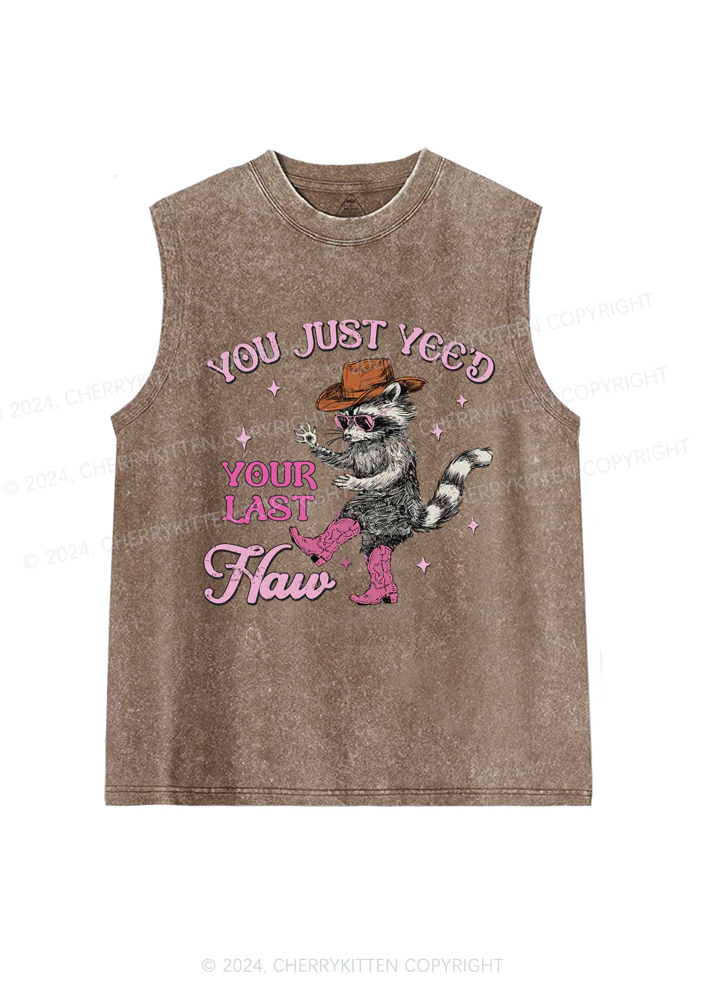 You Just Yeed Raccoon Y2K Washed Tank Cherrykitten