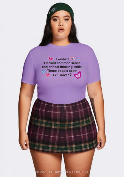 Curvy Lacked Critical Thinking Skills Y2K Baby Tee Cherrykitten