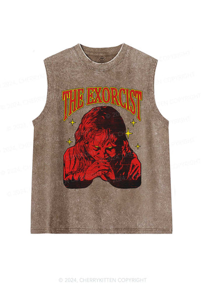 Halloween The Exorcist Y2K Washed Tank Cherrykitten