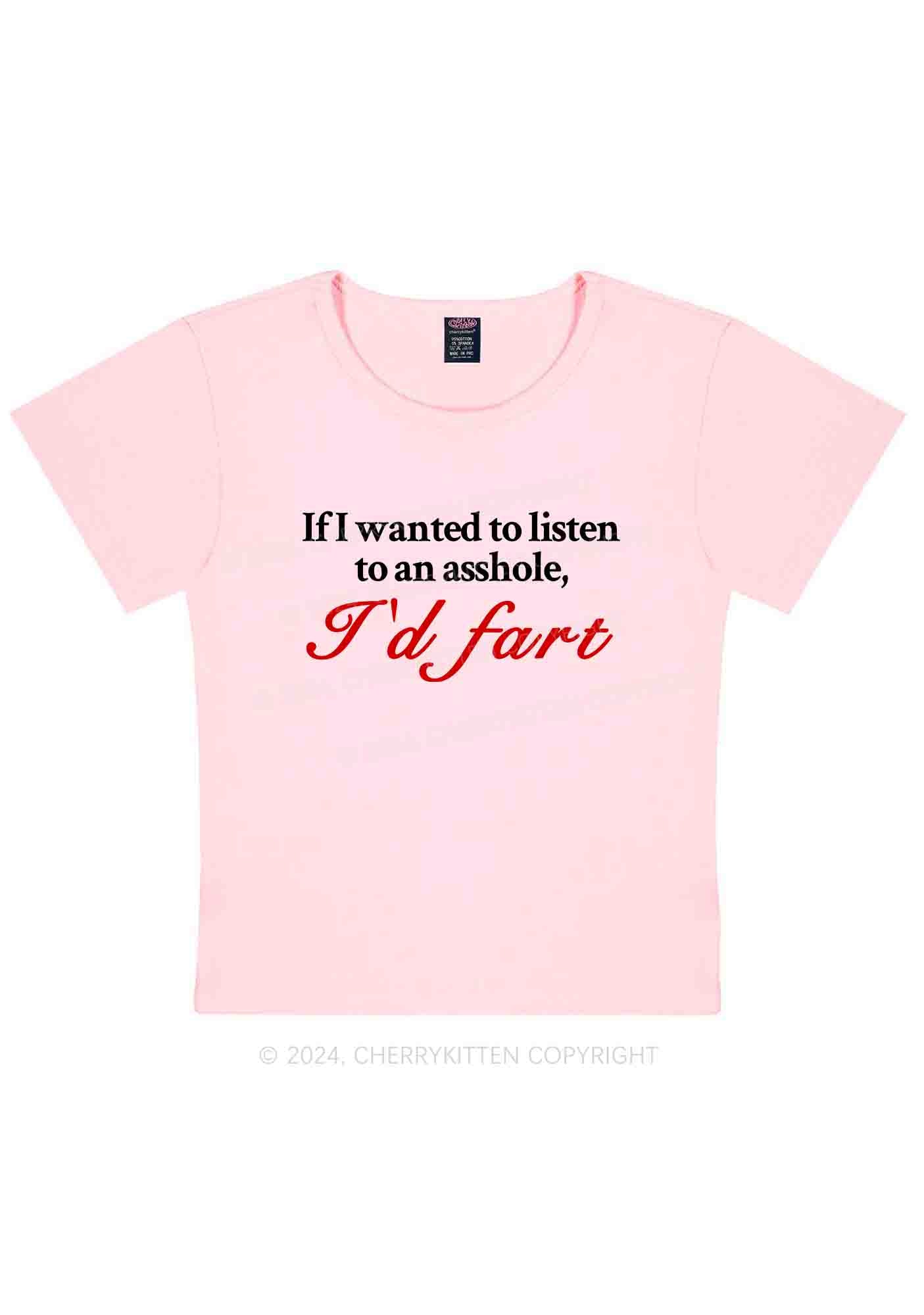 I'd Fart Y2K Baby Tee Cherrykitten