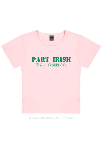 Part Irish All Trouble St Patricks Y2K Baby Tee Cherrykitten