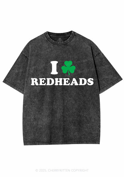 I Love Redheads St Patricks Y2K Washed Tee Cherrykitten