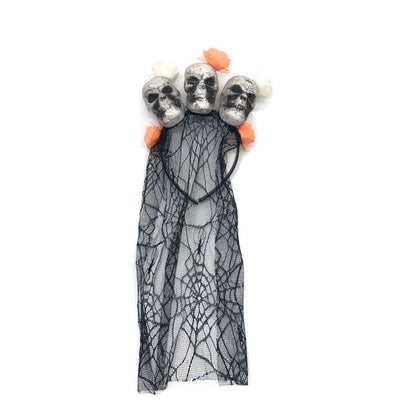 Halloween Spider Web Veil Skull Y2K Hairband