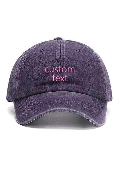 Custom Text Embroidered Baseball Cap Cherrykitten