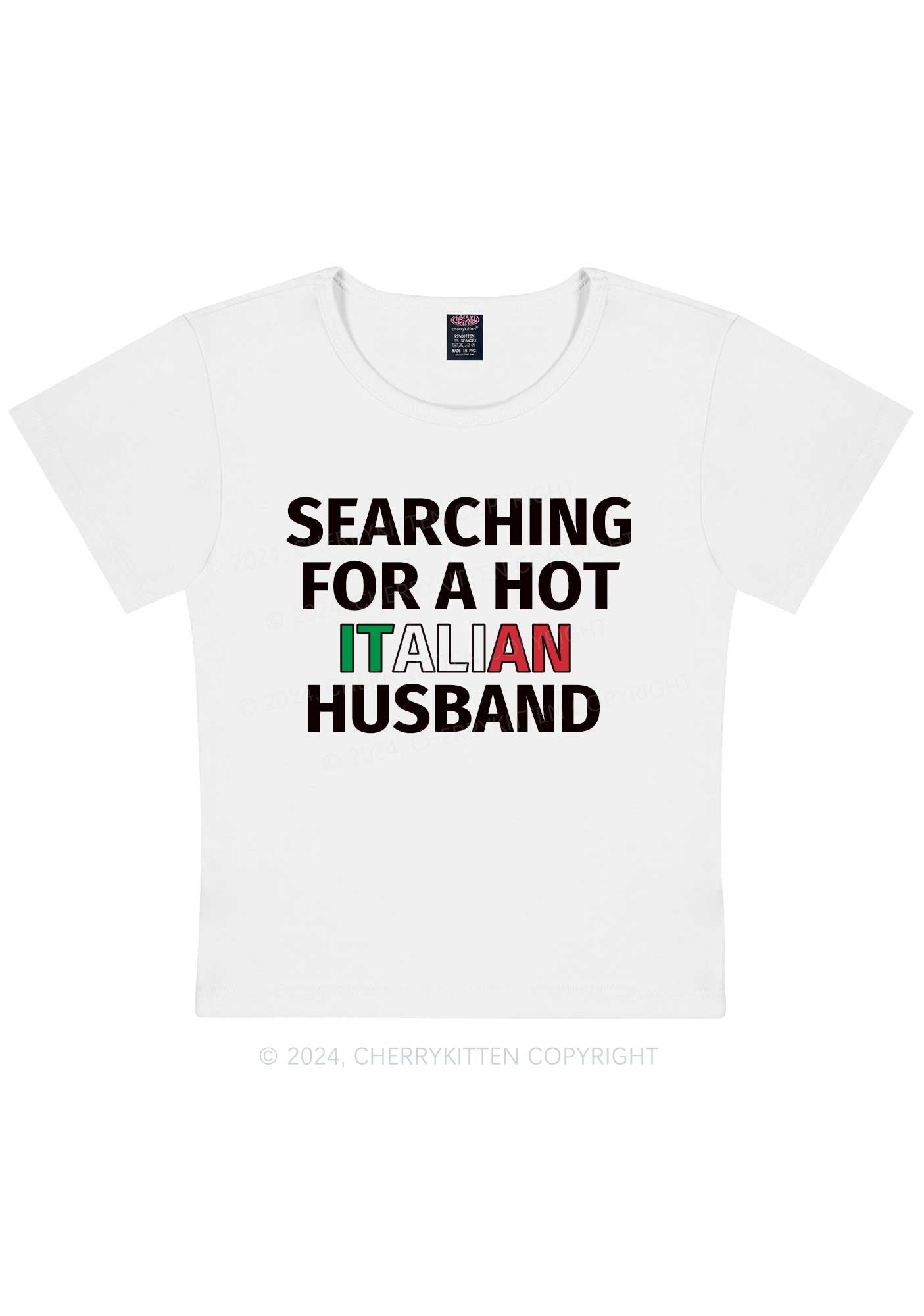 Hot Italian Husband Y2K Valentine's Day Baby Tee Cherrykitten