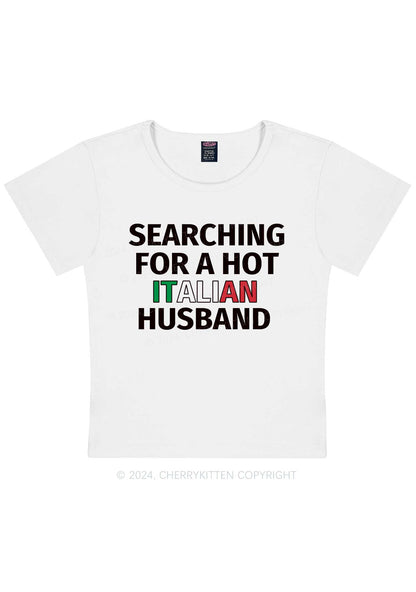 Hot Italian Husband Y2K Valentine's Day Baby Tee Cherrykitten