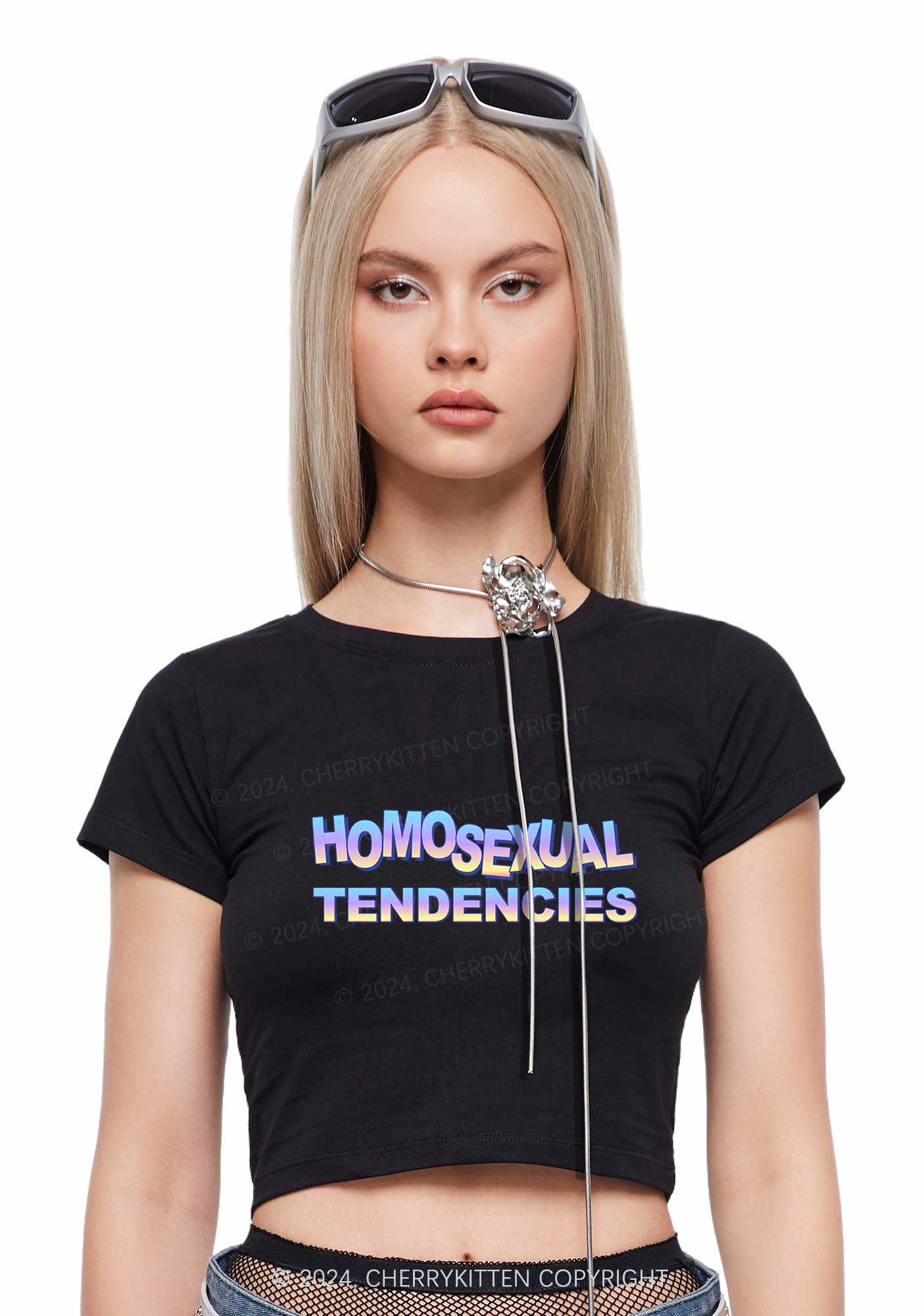 Homosexual Tendencies Y2K Baby Tee Cherrykitten