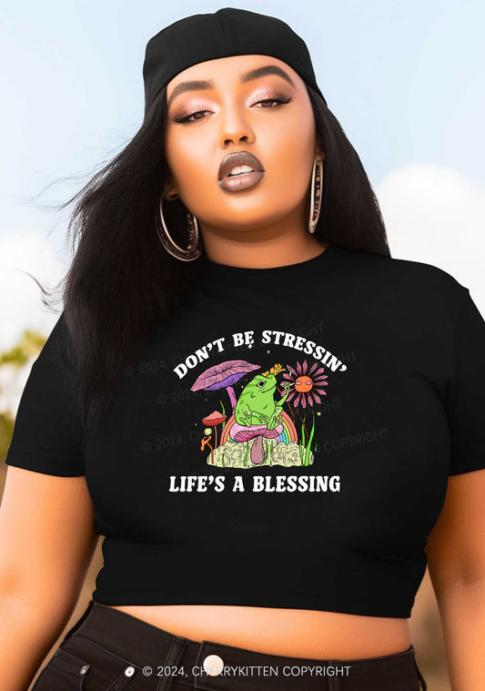 Curvy Don't Be Stressin Y2K Baby Tee Cherrykitten