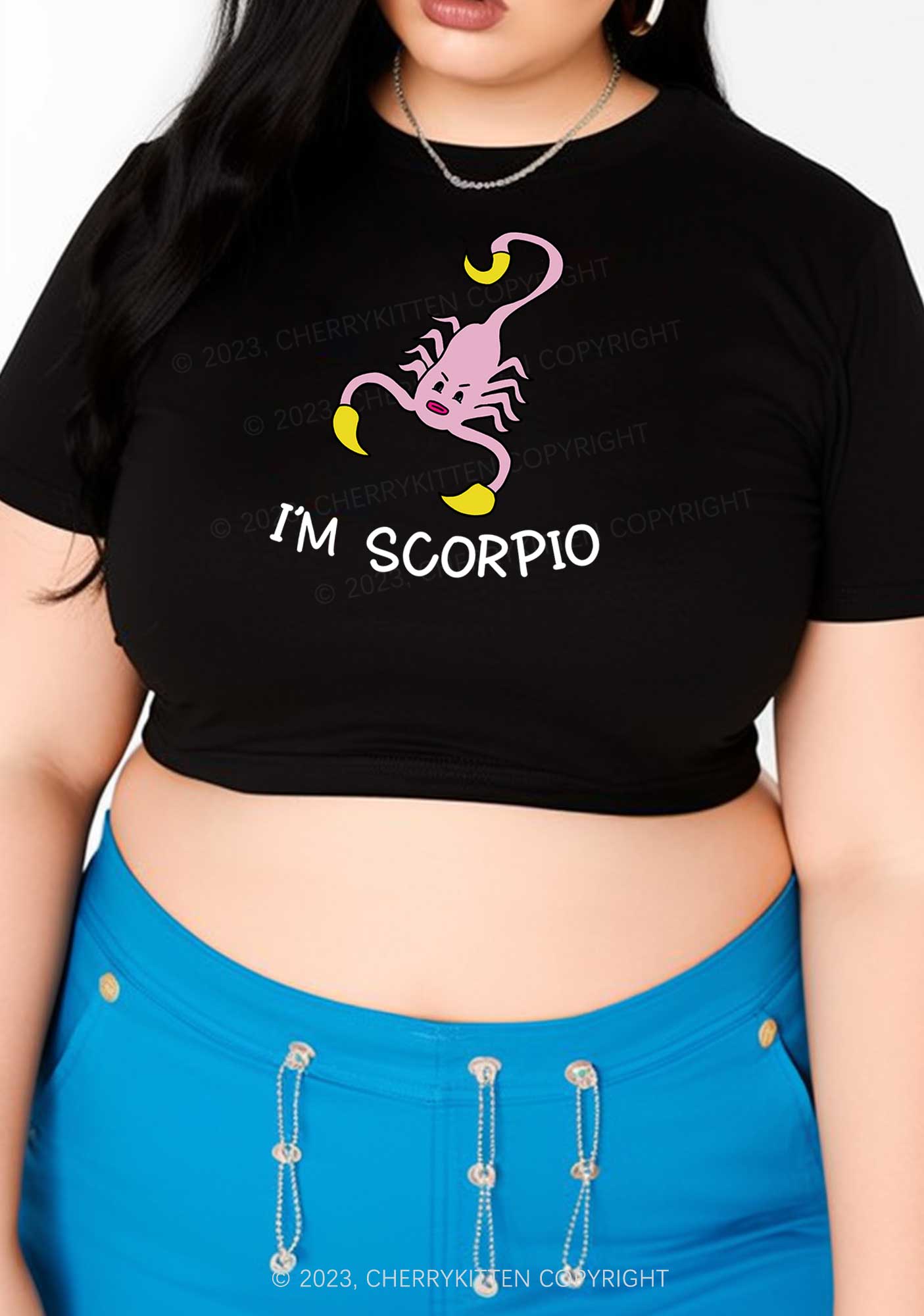 Curvy I'm Scorpio Y2K Baby Tee Cherrykitten