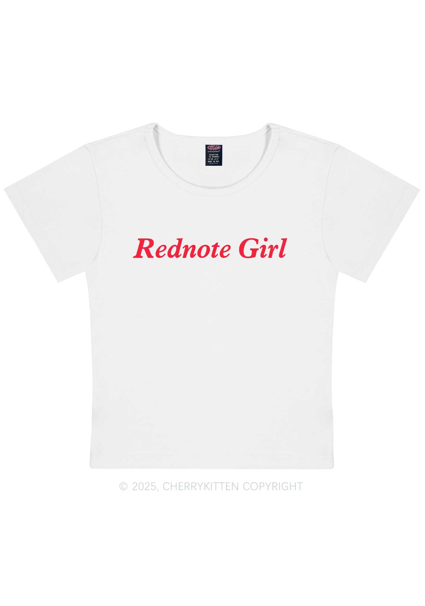 Rednote Girl Y2K Baby Tee Cherrykitten