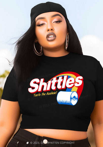 Curvy Rainbow Shxttles Y2K Baby Tee Cherrykitten