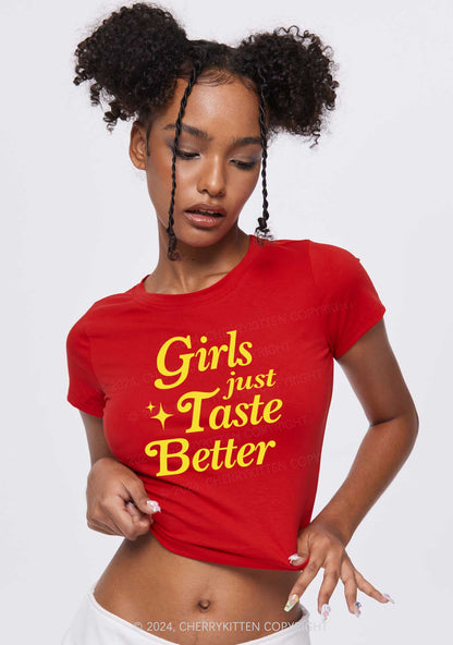 Girls Just Taste Better Y2K Baby Tee Cherrykitten