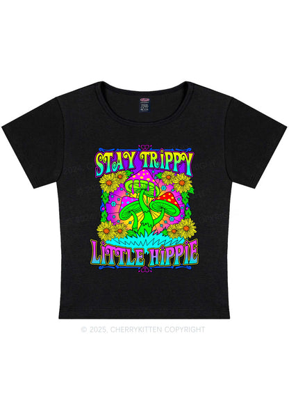 Stay Trippy Little Hippie Y2K Baby Tee Cherrykitten