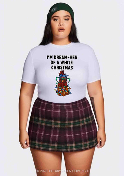 I'm Dream Hen Of A White Christmas Y2K Baby Tee Cherrykitten